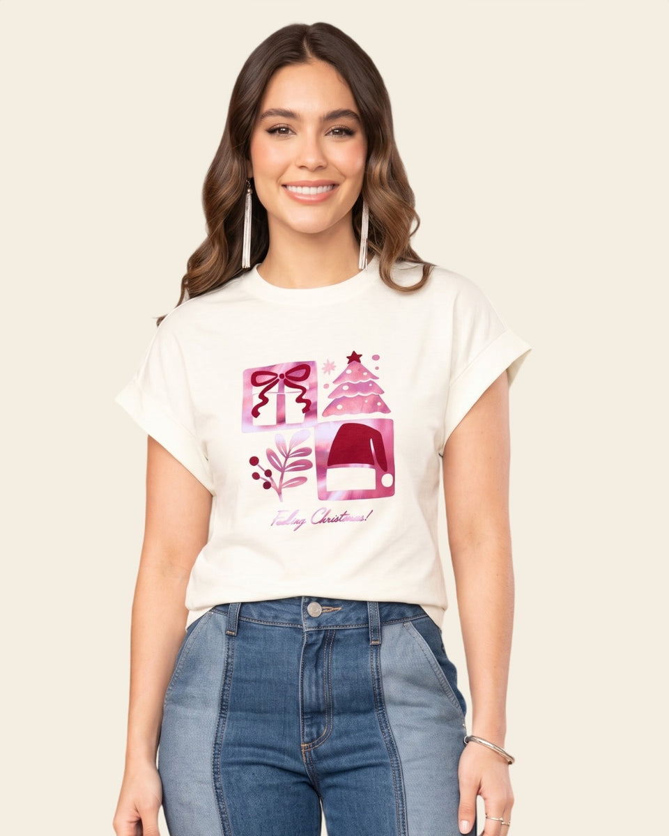 Blusa con estampado localizado en el frente