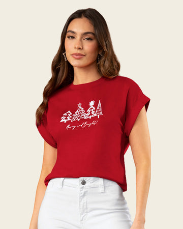 Blusa con estampado localizado en el frente#color_c35-rojo