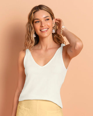 Blusa sin mangas con detalle anudado en tiras#color_018-marfil