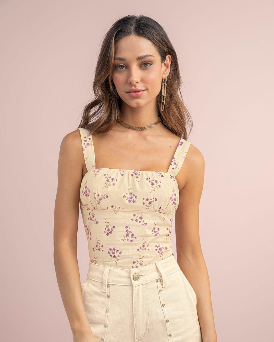 Blusa sin mangas con escote recto