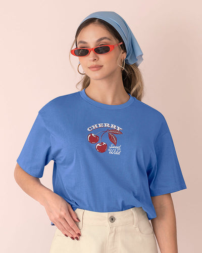 Blusa manga corta silueta amplia#color_052-azul-claro
