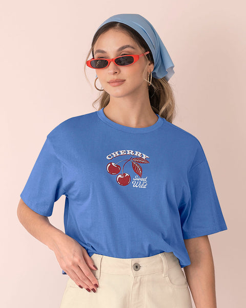 Blusa manga corta silueta amplia#color_052-azul-claro