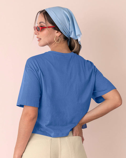 Blusa manga corta silueta amplia#color_052-azul-claro