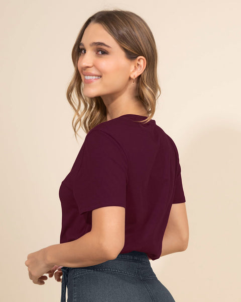 Blusa manga corta con ojales metálicos#color_c37-vino-borgona
