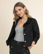 Chaqueta con detalle de piedras y taches#color_700-negro
