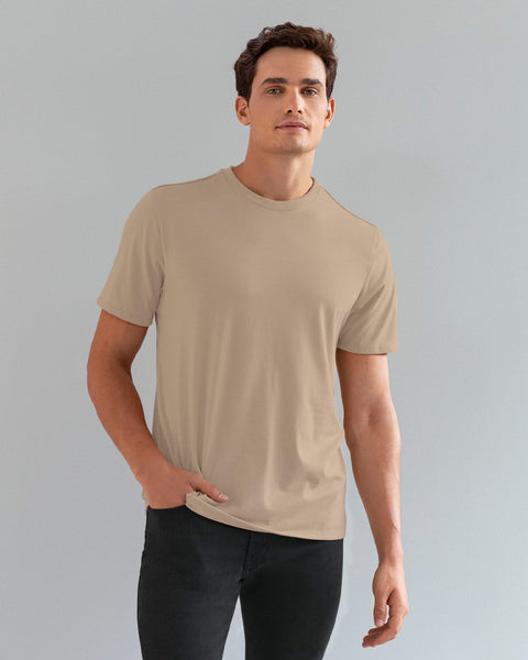 Paquete x 2 camisetas cuello redondo para hombre#color_995-verde-arena