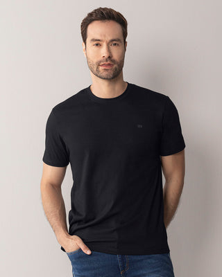 Camiseta manga corta con logo bordado en frente#color_700-negro