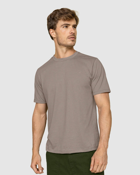 Camiseta manga corta con logo bordado en frente#color_835-cafe-claro