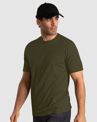Camiseta manga corta con logo bordado en frente#color_c46-verde-militar
