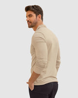 Camiseta tipo polo manga larga con bordado en frente#color_782-gris