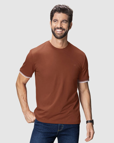 Camiseta cuello redondo manga corta#color_174-rojo-oscuro