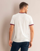 Blusa manga corta con cuello y puños en contraste#color_000-blanco
