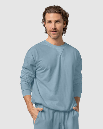 Suéter oversized con cuello redondo#color_022-azul