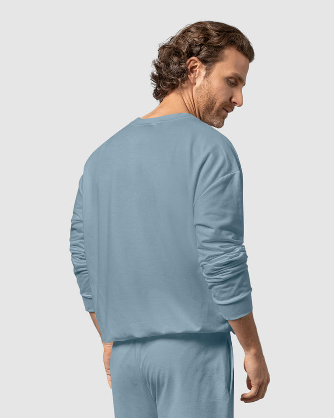 Suéter oversized con cuello redondo#color_022-azul