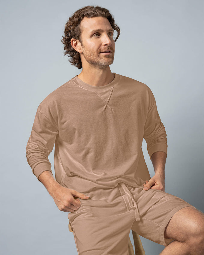 Suéter oversized con cuello redondo#color_849-beige