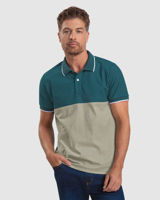 Camiseta tipo polo bloque de color#color_072-gris-verde-jade