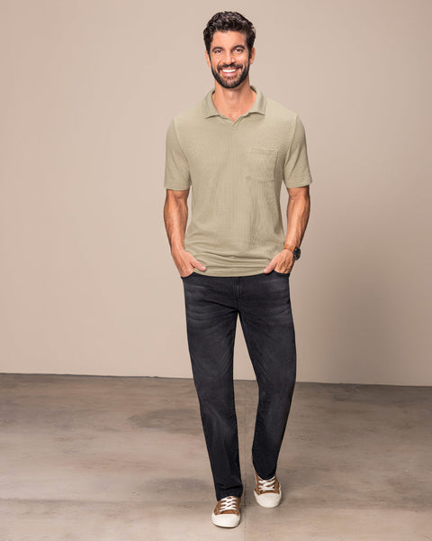 Blusa tipo polo con bolsillo en frente#color_084-arena