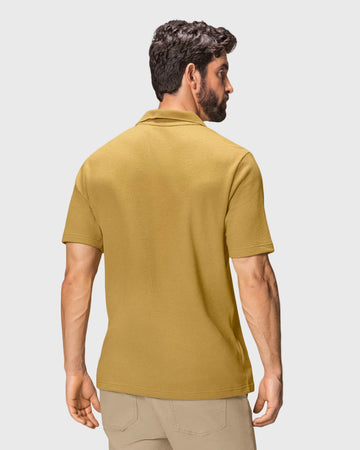 Blusa tipo polo con bolsillo en frente#color_847-mostaza