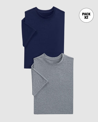 Paquete x2 camisetas manga corta básicas#color_s03-azul-gris
