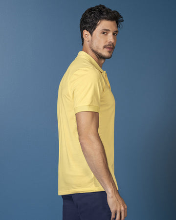 Camiseta polo manga corta con botones funcionales#color_019-amarillo-pastel