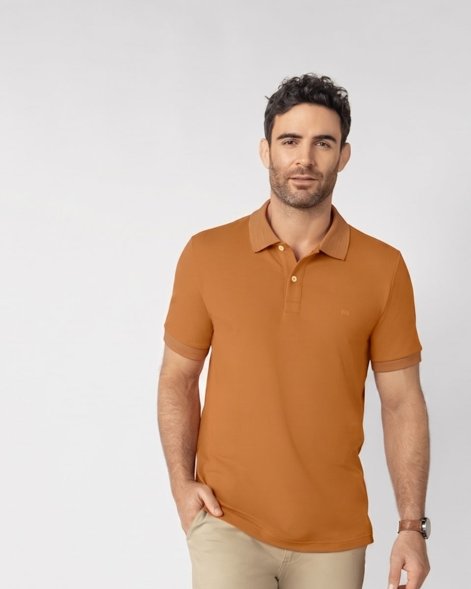 Camiseta polo manga corta con botones funcionales