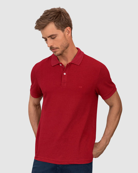 Camiseta tipo polo manga corta masculina#color_302-rojo