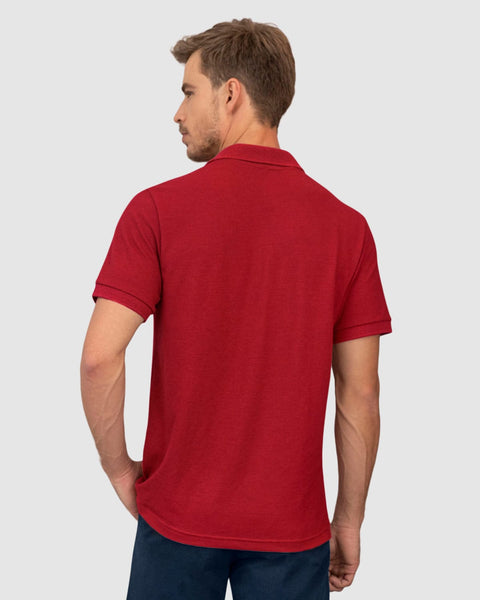 Camiseta tipo polo manga corta masculina#color_302-rojo