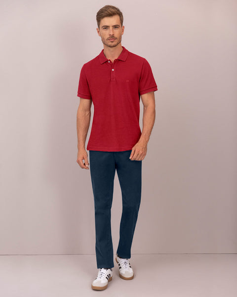 Camiseta tipo polo manga corta masculina#color_302-rojo