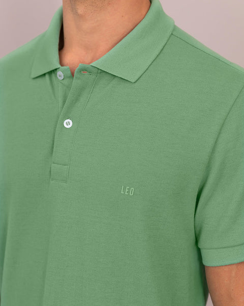 Camiseta tipo polo manga corta masculina#color_601-verde-manzana