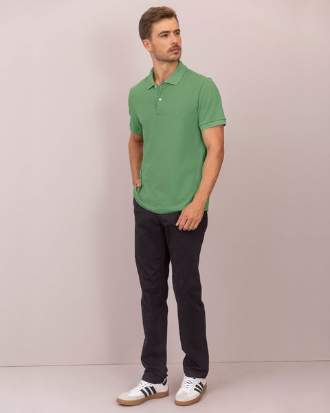 Camiseta tipo polo manga corta masculina#color_601-verde-manzana