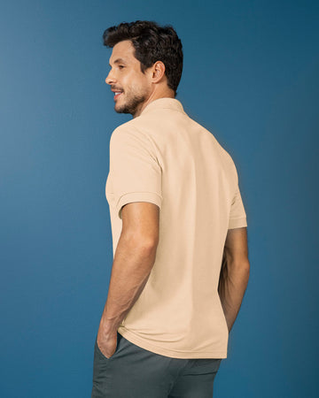 Camiseta tipo polo manga corta masculina#color_c76-arena-claro