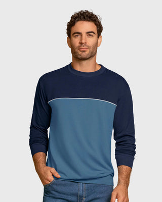 Suéter masculino básico#color_024-azul-gris-ceo