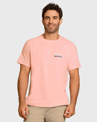 Camiseta manga corta con detalle en contraste y estampado localizado#color_c28-rosado-claro