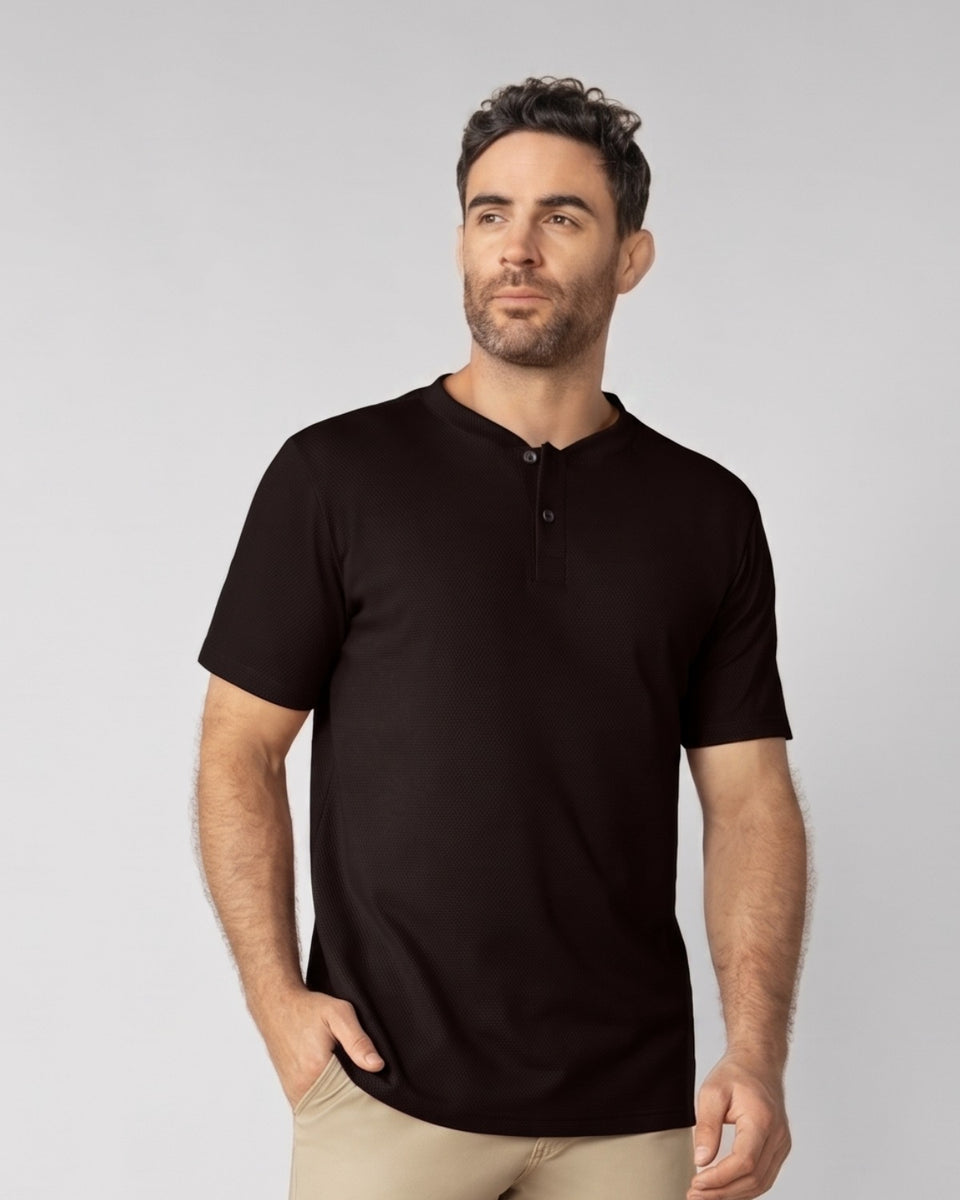 Blusa henley semiajustada con botones