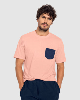 Camiseta manga corta con bolsillo funcional frontal#color_301-rosado-claro