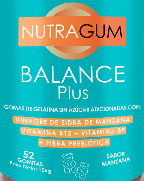 Nutragum Balance Plus: gomas de gelatina con vinagre de manzana,B9, B12 y fibra#color_001-balance-plus