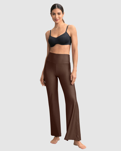 Legging ruedo recto con control de abdomen#color_875-cafe
