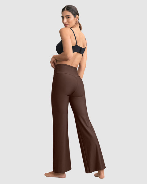 Legging ruedo recto con control de abdomen#color_875-cafe