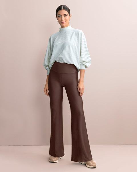 Legging ruedo recto con control de abdomen#color_875-cafe