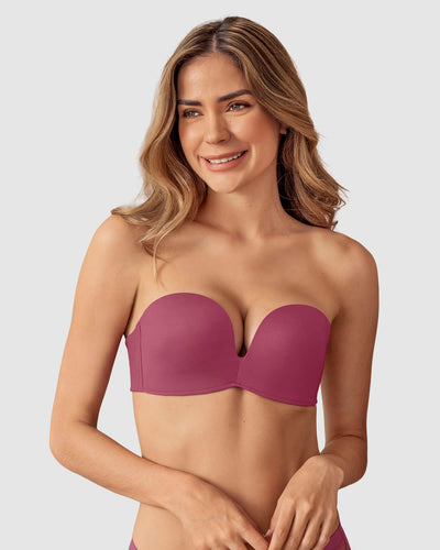 Brasier strapless antigravedad de realce alto sin arco#color_a80-granate