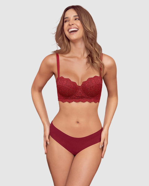 Brasier balconet de realce alto en encaje con máximo cubrimiento de espalda special fit#color_a40-rojo