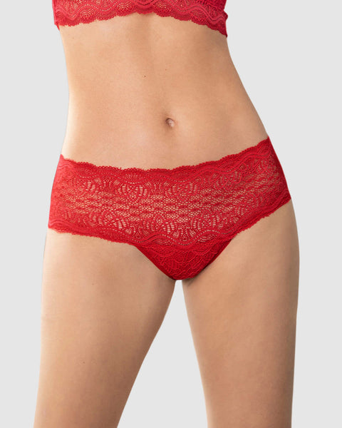 Bloomer cachetero con laterales anchos en encaje#color_340-rojo