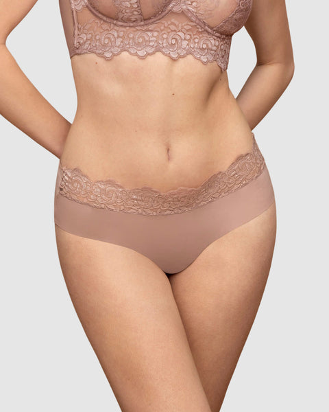 Sexy bloomer cachetero en tela ultraliviana con encaje comodidad total#color_305-palo-de-rosa