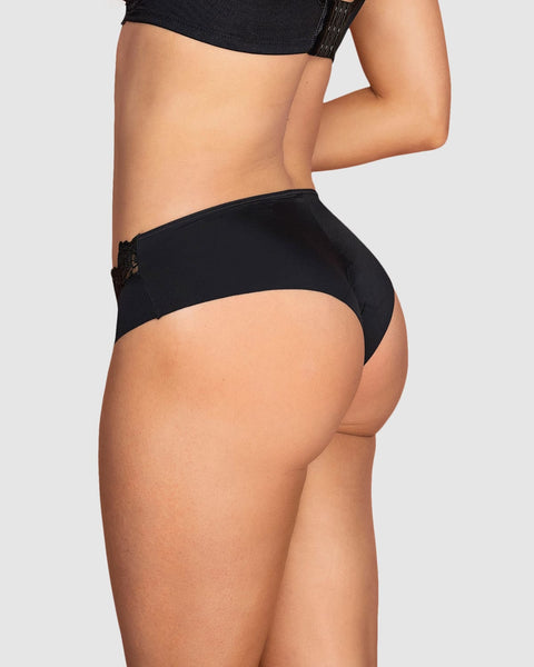 Bloomer cachetero en tela ultraliviana con encaje#color_700-negro