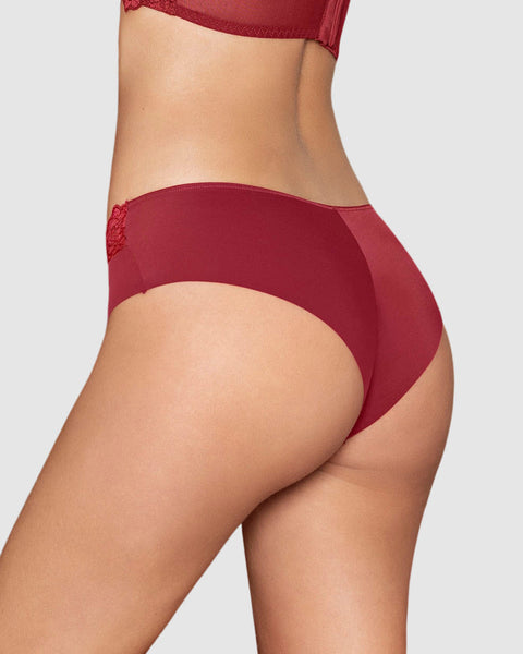 Sexy bloomer cachetero en tela ultraliviana con encaje comodidad total#color_a40-rojo