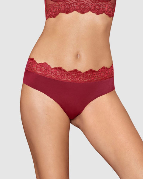 Sexy bloomer cachetero en tela ultraliviana con encaje comodidad total#color_a40-rojo