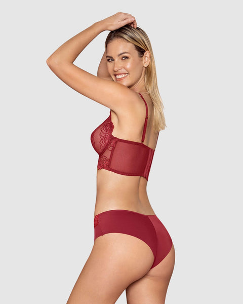 Sexy bloomer cachetero en tela ultraliviana con encaje comodidad total#color_a40-rojo