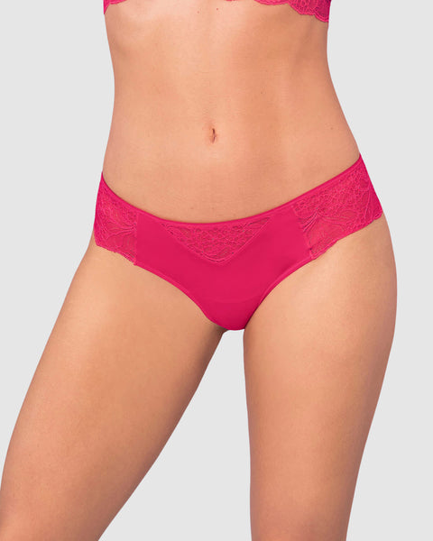 Bloomer estilo tanga hilo con laterales y encaje#color_942-fucsia