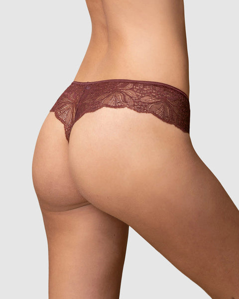 Bloomer estilo tanga hilo con laterales y encaje#color_a79-vino-tinto