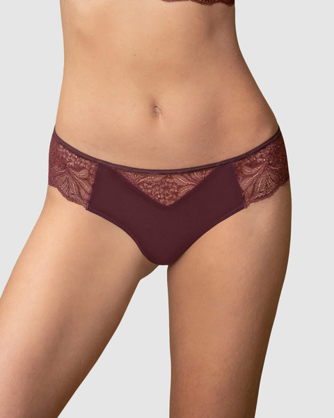 Bloomer estilo tanga hilo con laterales y encaje#color_a79-vino-tinto